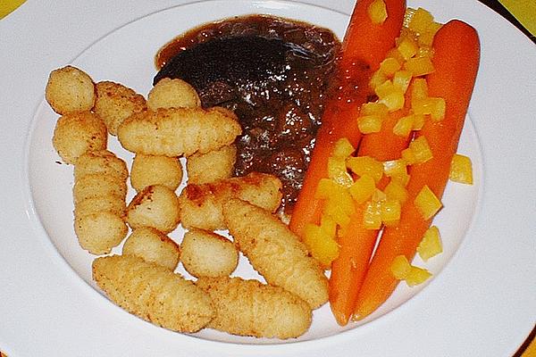 Saddle Of Hare Fillet on Braised Carrots with Croquettes from Oven