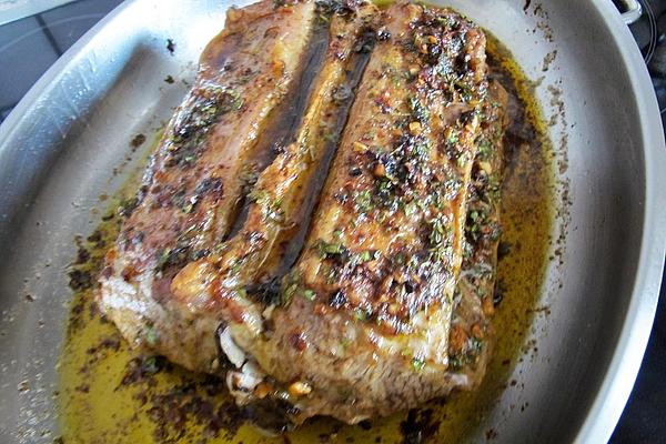 Saddle Of Lamb on Bone with Herb and Garlic Crust