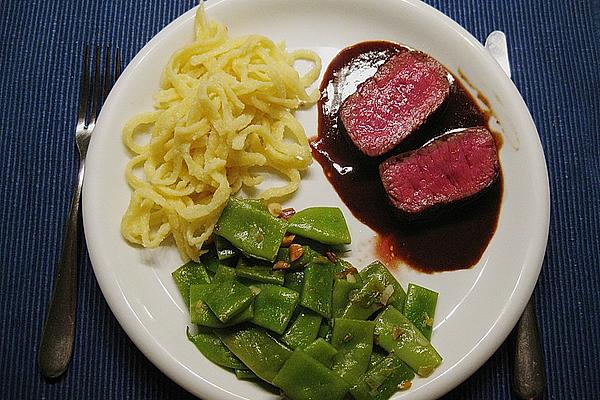 Saddle Of Venison Steaks in Red Wine and Cranberry Sauce