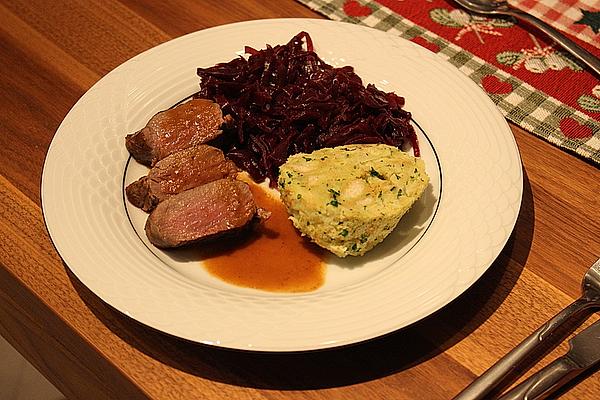 Saddle Of Venison with Red Wine and Currant Sauce