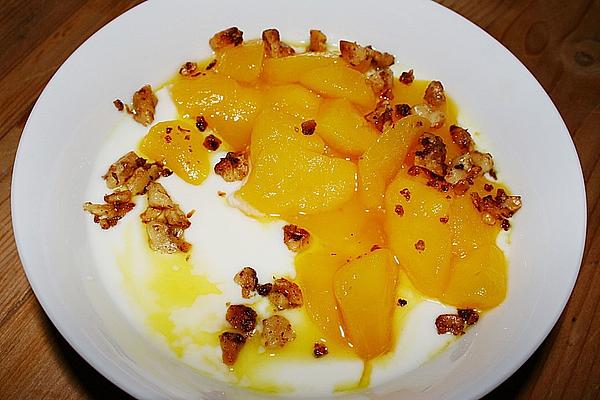 Saffron – Pear with Walnut Chips