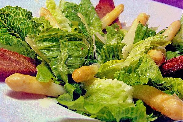 Salad À La Caesar with Glazed Asparagus