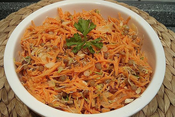 Salad with Carrots and Lentil Sprouts