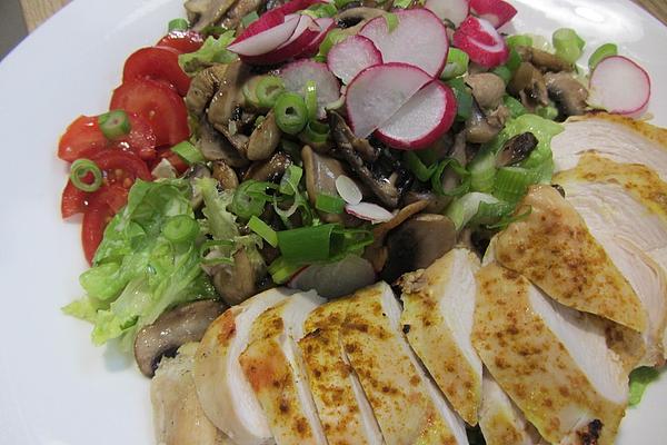 Salad with Chicken Breast Fillet and Natural Yogurt