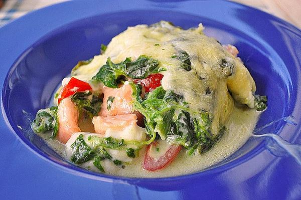 Salmon and Spinach Gratin