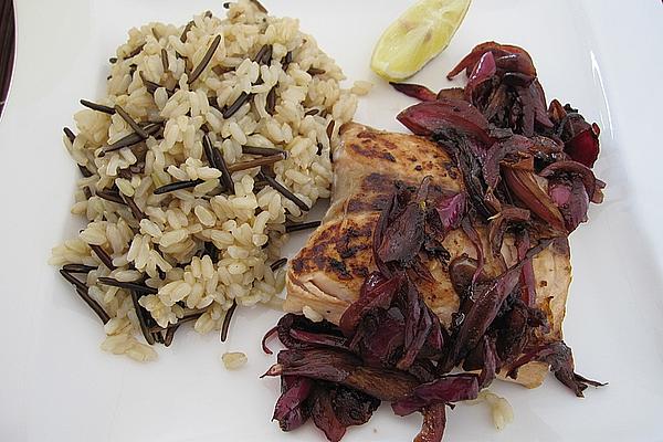 Salmon Fillet with Balsamic Onions