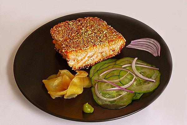Salmon Fillet with Sesame Wasabi Crust