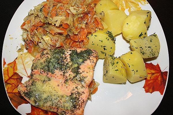 Salmon on Carrot and Fennel Vegetables