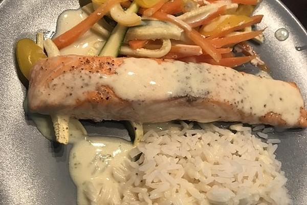 Salmon on Vegetables from Oven