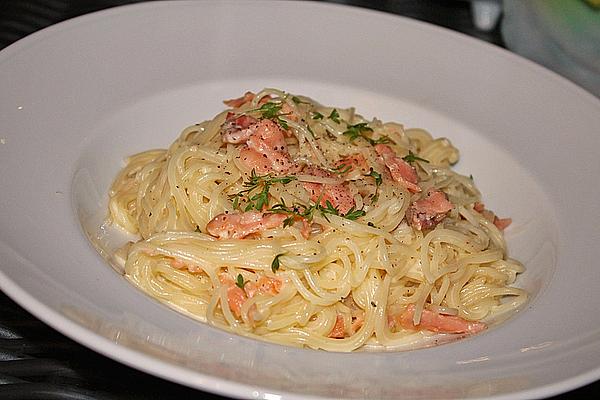 Salmon Spaghetti À La Carbonara