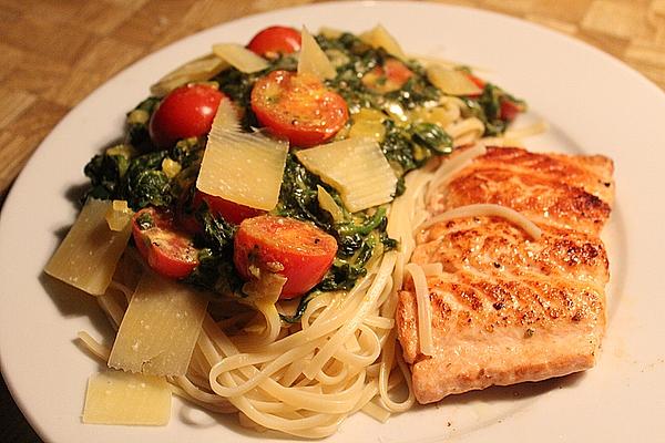 Salmon – Spinach – Pasta