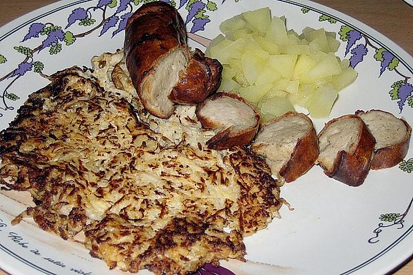 Sauerkraut Pancakes and Grilled Sausage