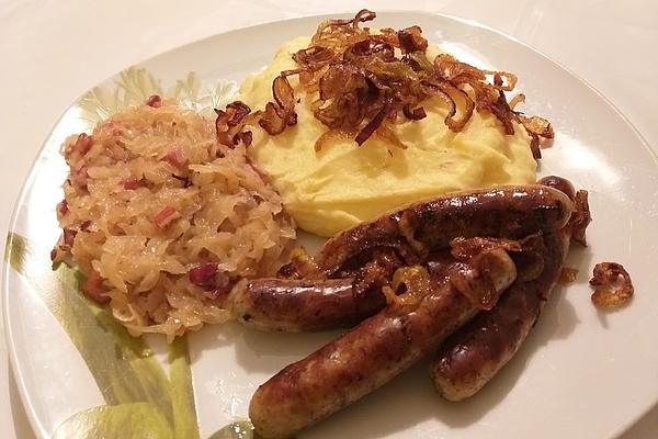 Sauerkraut, Sausages and Mashed Potatoes