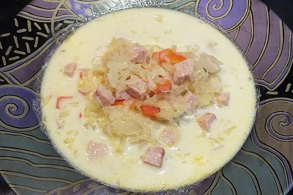 Sauerkraut Soup with Paprika and Smoked Pork