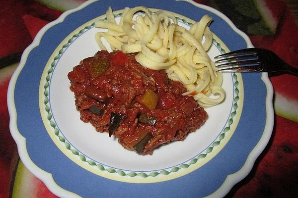 Savory Vegetables – Minced Meat – Pan `Ratatouille`