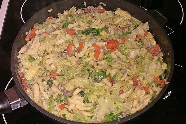 Savoy Cabbage Pan with Spaetzle