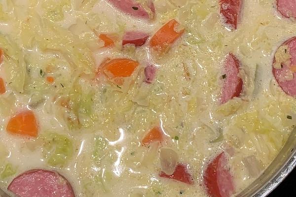 Savoy Cabbage Stew with Cabanossi