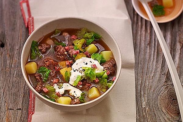 Savoy Cabbage Stew with Mince