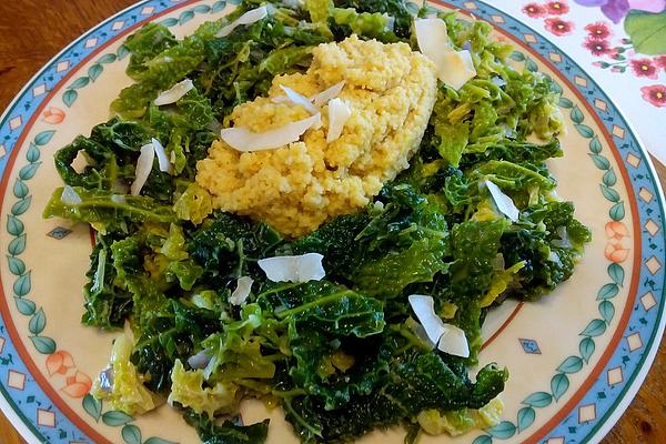 Savoy Cabbage with Coconut and Couscous