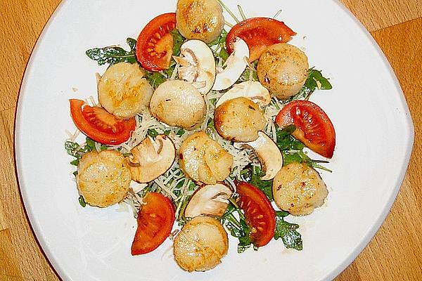 Scallops and Scampi on Rocket