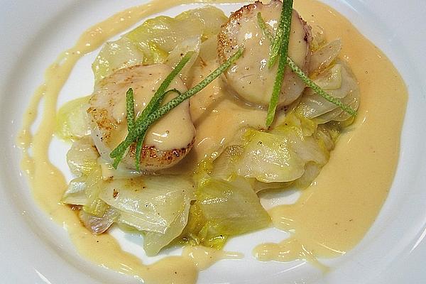 Scallops with Chicory