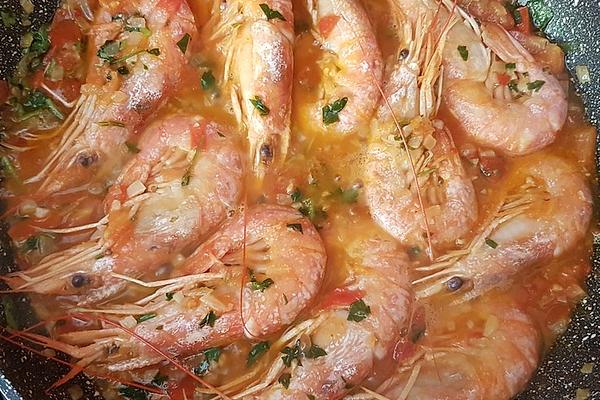 Scampi or King Prawns Diavolo