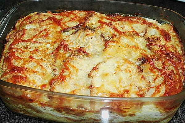 Schnitzel – Casserole with Bread – Cheese – Crust