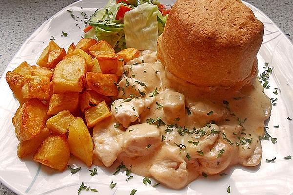 Schnitzel Casserole with Crackling and Baking Rolls