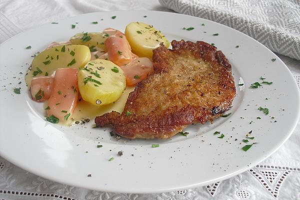 Schnitzel with Cream Vegetables