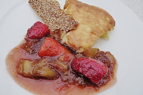 Semolina Pancakes with Rhubarb – Strawberry – Compote