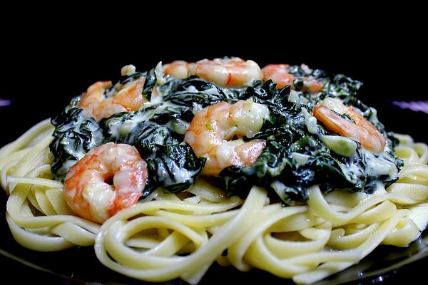 Shrimp Pan with Spinach