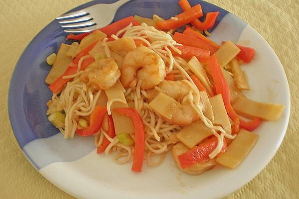 Shrimp Wok with Egg Noodles
