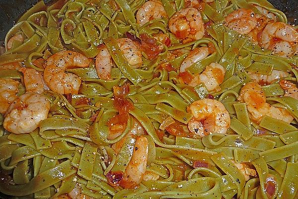 Shrimps in Sweet Chili Sauce with Tagliatelle