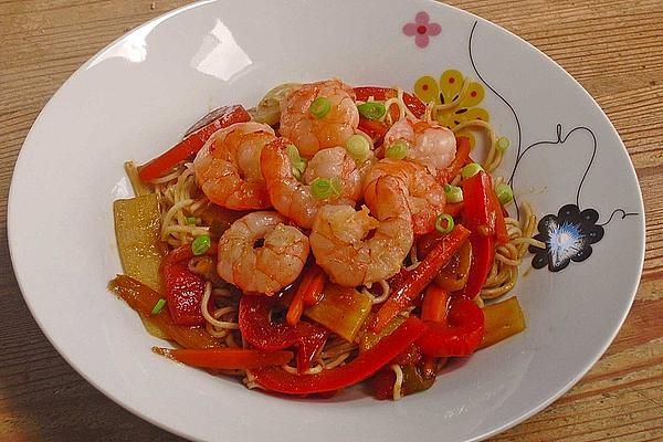 Shrimps – Vegetables – Mie Noodle – Wok, Sweet and Hot
