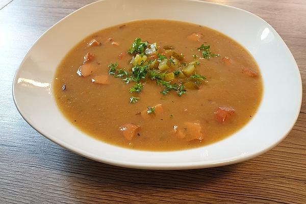 Silesian Style Potato Soup with Pickles and Fried Onions