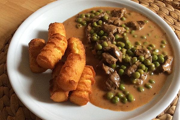 Sliced ​​beef with Peas