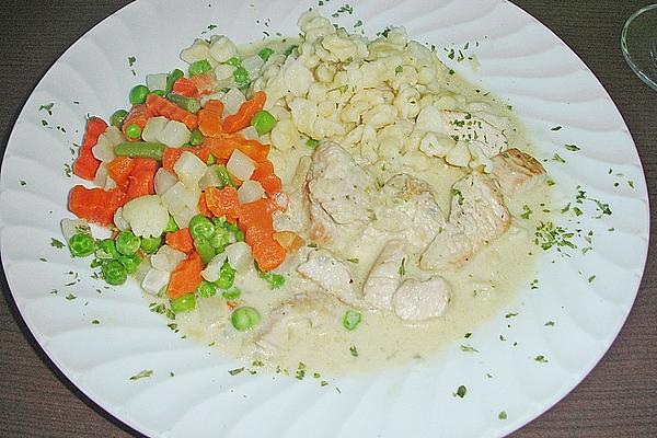 Sliced ​​turkey with Blue Cheese Sauce