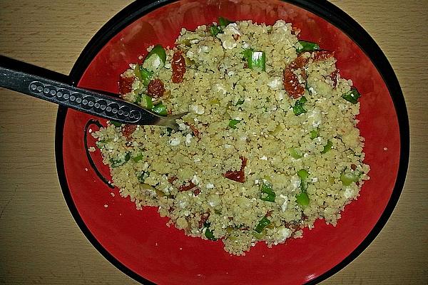 Sofia`s Couscous Salad with Feta, Tomatoes and Stuffed Peppers