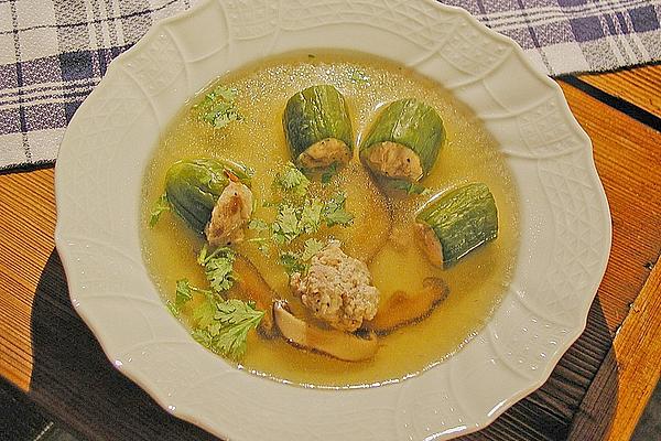 Soup with Stuffed Cucumber