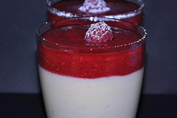 Sour Cream Mousse with Raspberry Sauce
