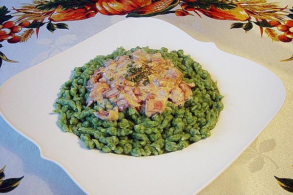 South Tyrolean Spinach Sparrows with Ham and Cream Sauce