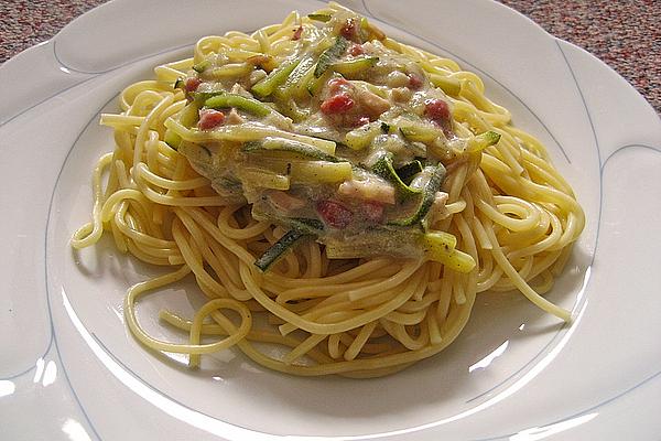 Spagetti with Zucchini Cream Sauce