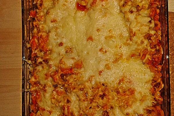 Spaghetti Casserole with Vegetables Bolognese