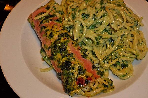 Spaghetti Roll Casserole with Spinach
