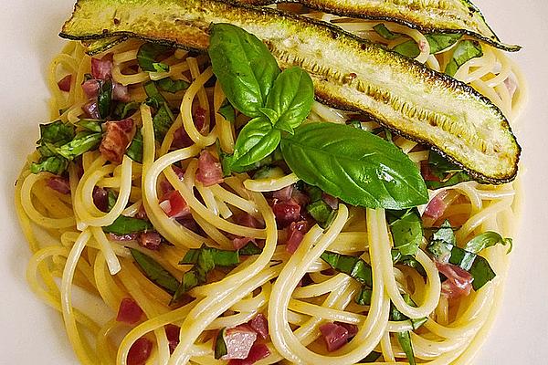 Spaghetti with Basil – Carbonara