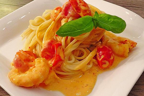 Spaghetti with Brunch Shrimp Sauce
