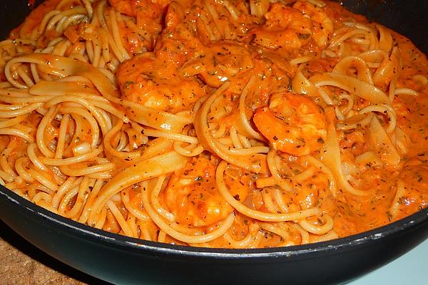 Spaghetti with Crab – Tomato – Cream Sauce