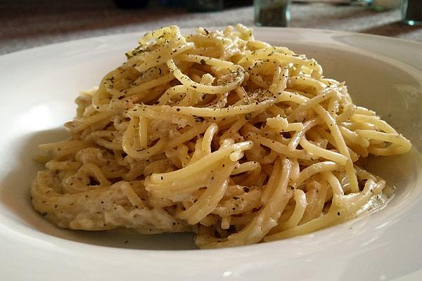 Spaghetti with Cream Cheese and Smoked Trout