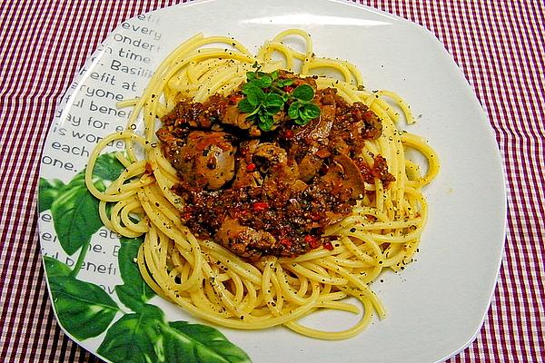 Spaghetti with Rabbit Liver
