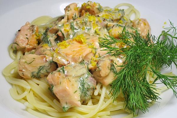 Spaghetti with Salmon and Lemon Sauce